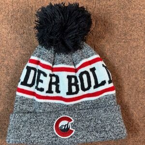 BOCO Gear Boulder Colorado Pom Beanie Hat Fleece Lined Marled Gray Red One Size